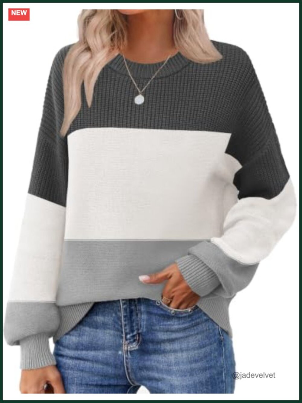 Knitted Pullover Sweater Women 60% Cotton 40% Acrylic Loose Fit Casual